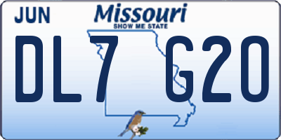 MO license plate DL7G2O