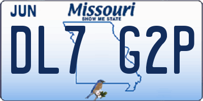 MO license plate DL7G2P