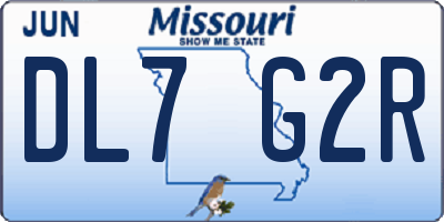 MO license plate DL7G2R