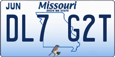 MO license plate DL7G2T