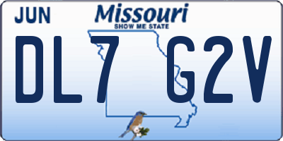 MO license plate DL7G2V