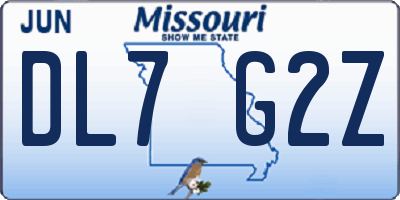 MO license plate DL7G2Z