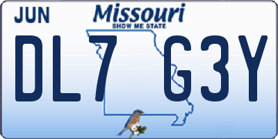 MO license plate DL7G3Y
