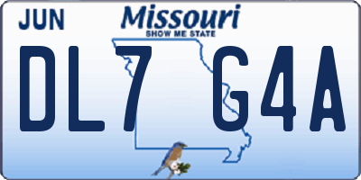 MO license plate DL7G4A