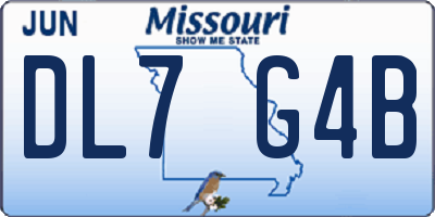 MO license plate DL7G4B