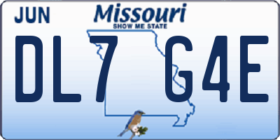 MO license plate DL7G4E