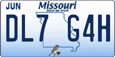 MO license plate DL7G4H