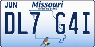 MO license plate DL7G4I