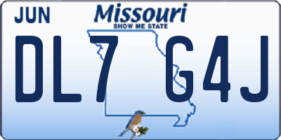 MO license plate DL7G4J