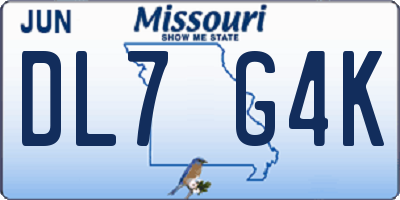 MO license plate DL7G4K