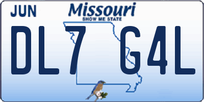 MO license plate DL7G4L
