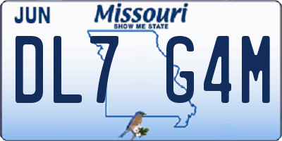 MO license plate DL7G4M