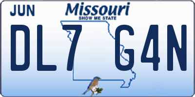 MO license plate DL7G4N