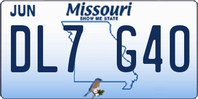 MO license plate DL7G4O