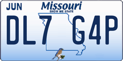 MO license plate DL7G4P
