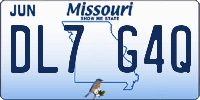 MO license plate DL7G4Q