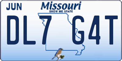 MO license plate DL7G4T
