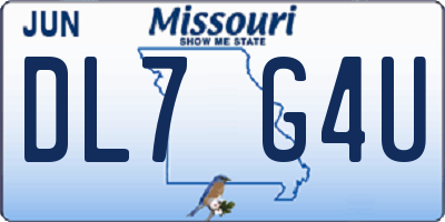 MO license plate DL7G4U