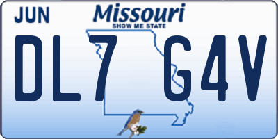 MO license plate DL7G4V