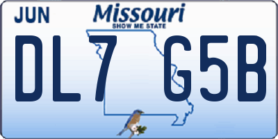 MO license plate DL7G5B