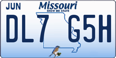 MO license plate DL7G5H