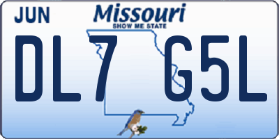 MO license plate DL7G5L