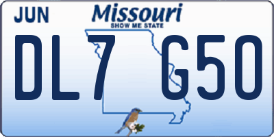 MO license plate DL7G5O