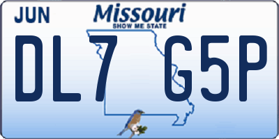 MO license plate DL7G5P