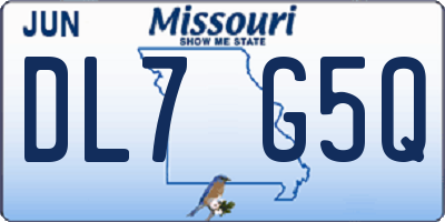MO license plate DL7G5Q