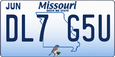 MO license plate DL7G5U