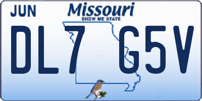 MO license plate DL7G5V