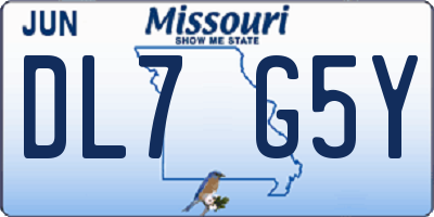 MO license plate DL7G5Y