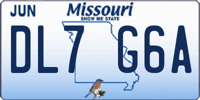 MO license plate DL7G6A