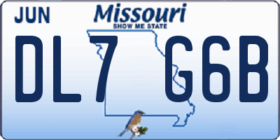 MO license plate DL7G6B