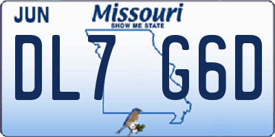 MO license plate DL7G6D