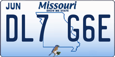 MO license plate DL7G6E