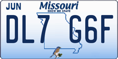 MO license plate DL7G6F
