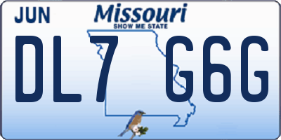 MO license plate DL7G6G