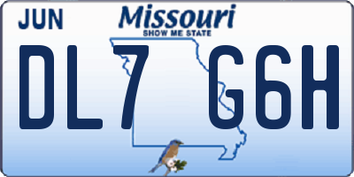 MO license plate DL7G6H