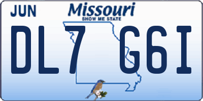 MO license plate DL7G6I