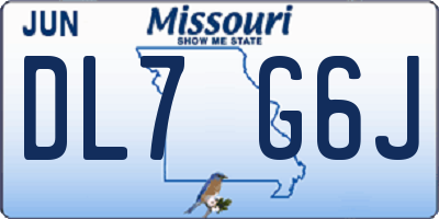 MO license plate DL7G6J