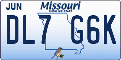 MO license plate DL7G6K