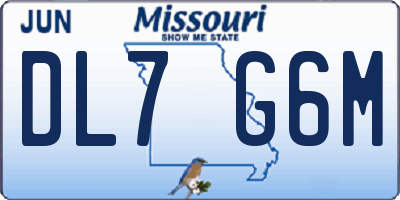 MO license plate DL7G6M
