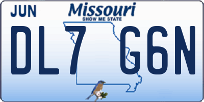 MO license plate DL7G6N