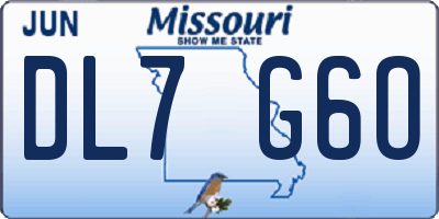 MO license plate DL7G6O