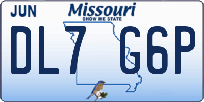 MO license plate DL7G6P