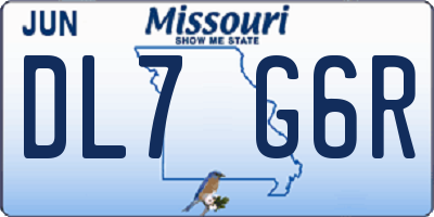 MO license plate DL7G6R
