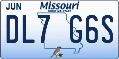 MO license plate DL7G6S