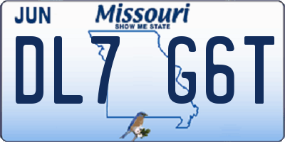 MO license plate DL7G6T