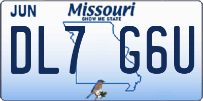 MO license plate DL7G6U